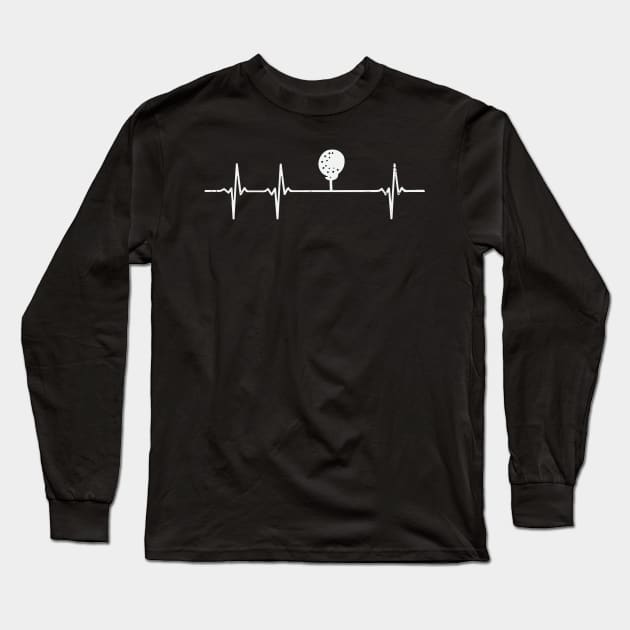 Golfing Heartbeat Golf Player Gift Long Sleeve T-Shirt by Dolde08